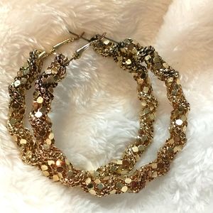 2 1/2 inch chunky hoop earrings